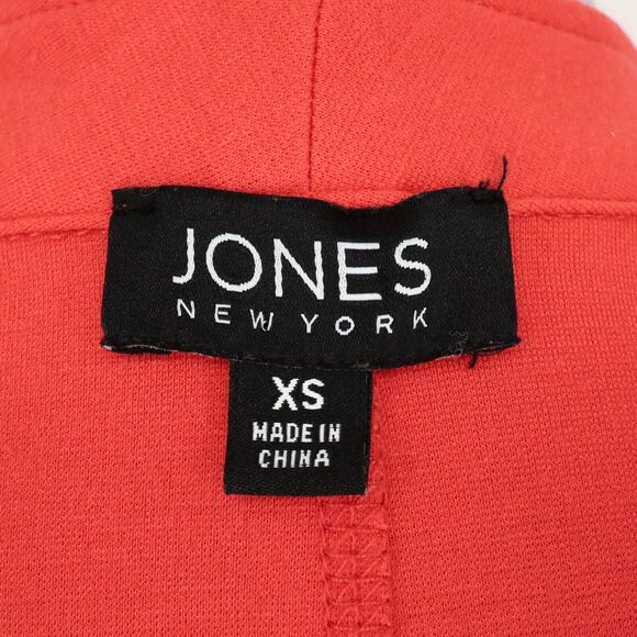 Jones NY Jacket Womens XS Orange Stretch Knit Open Front Pockets Office Career - Picture 3 of 15